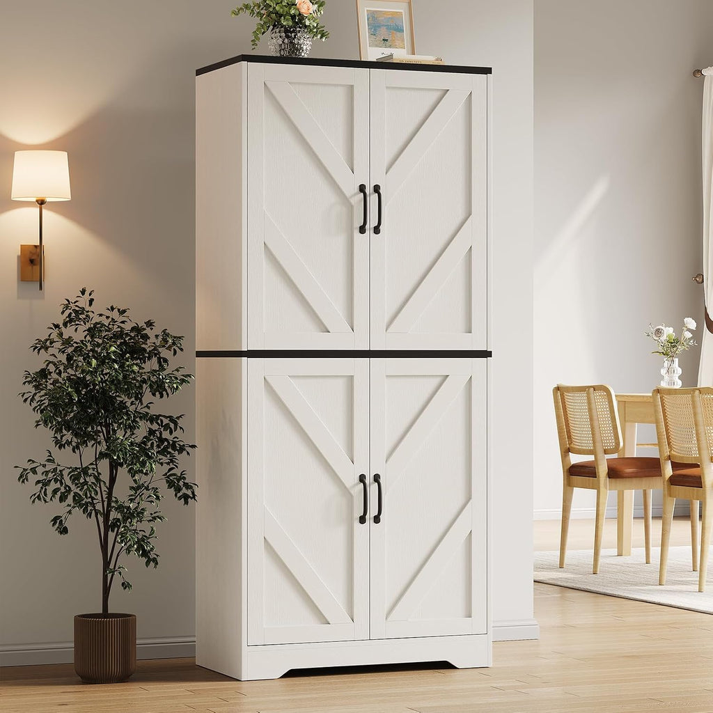 IDEALHOUSE 70" Kitchen Pantry Storage Cabinet with 3 Adjustable Shelves