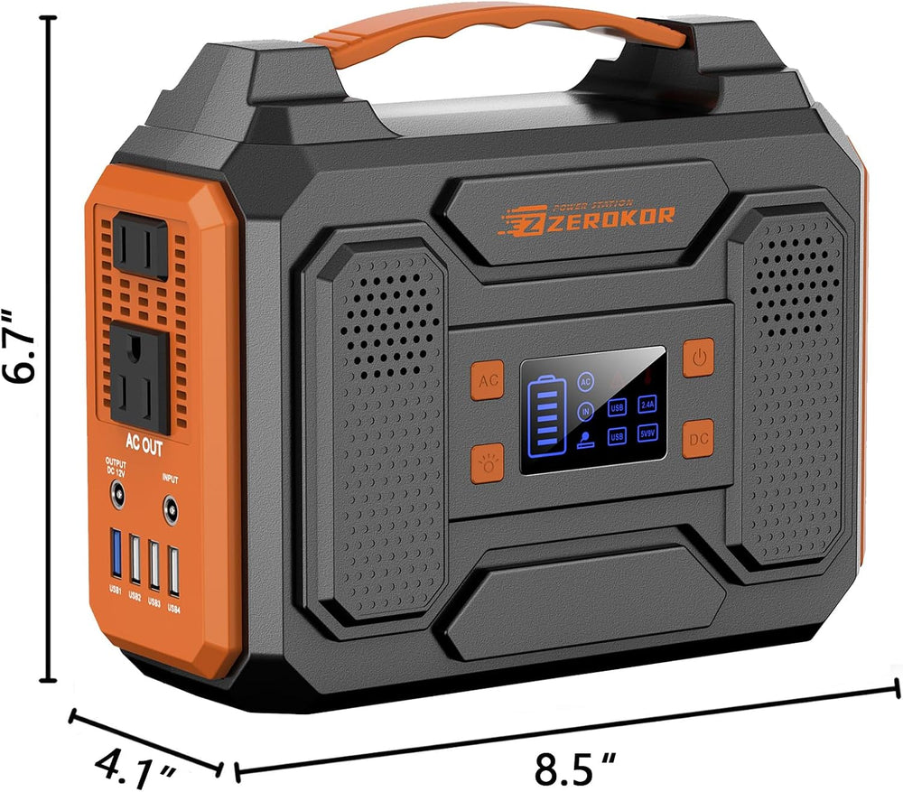 Portable Solar Generator 300W Portable Power Station with 60W Solar Panel