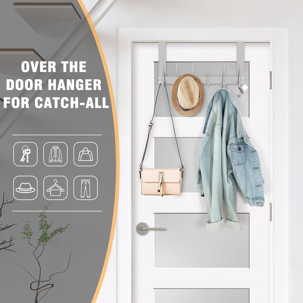 Uross (2 Pack Foldable Over The Door Hooks, Heavy Duty Over Door Hanger, Behi...
