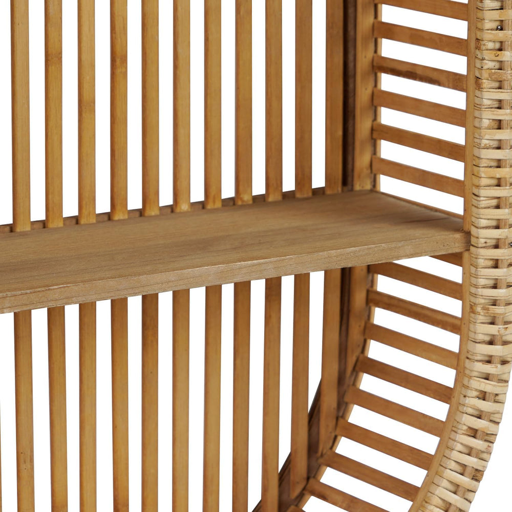 3 Tier Oval Rattan Wall Shelf