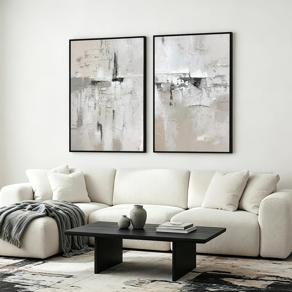 SAFERRYHOME Abstract Textured Wall Art, Neutral Modern Artwork, 24"x36&q...