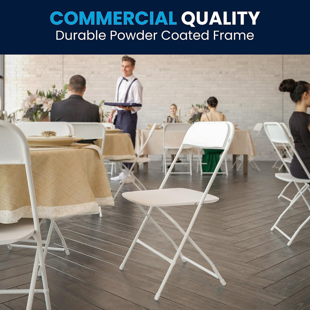 Flash Furniture Hercules Series Plastic Folding Chairs for Parties and Weddin...