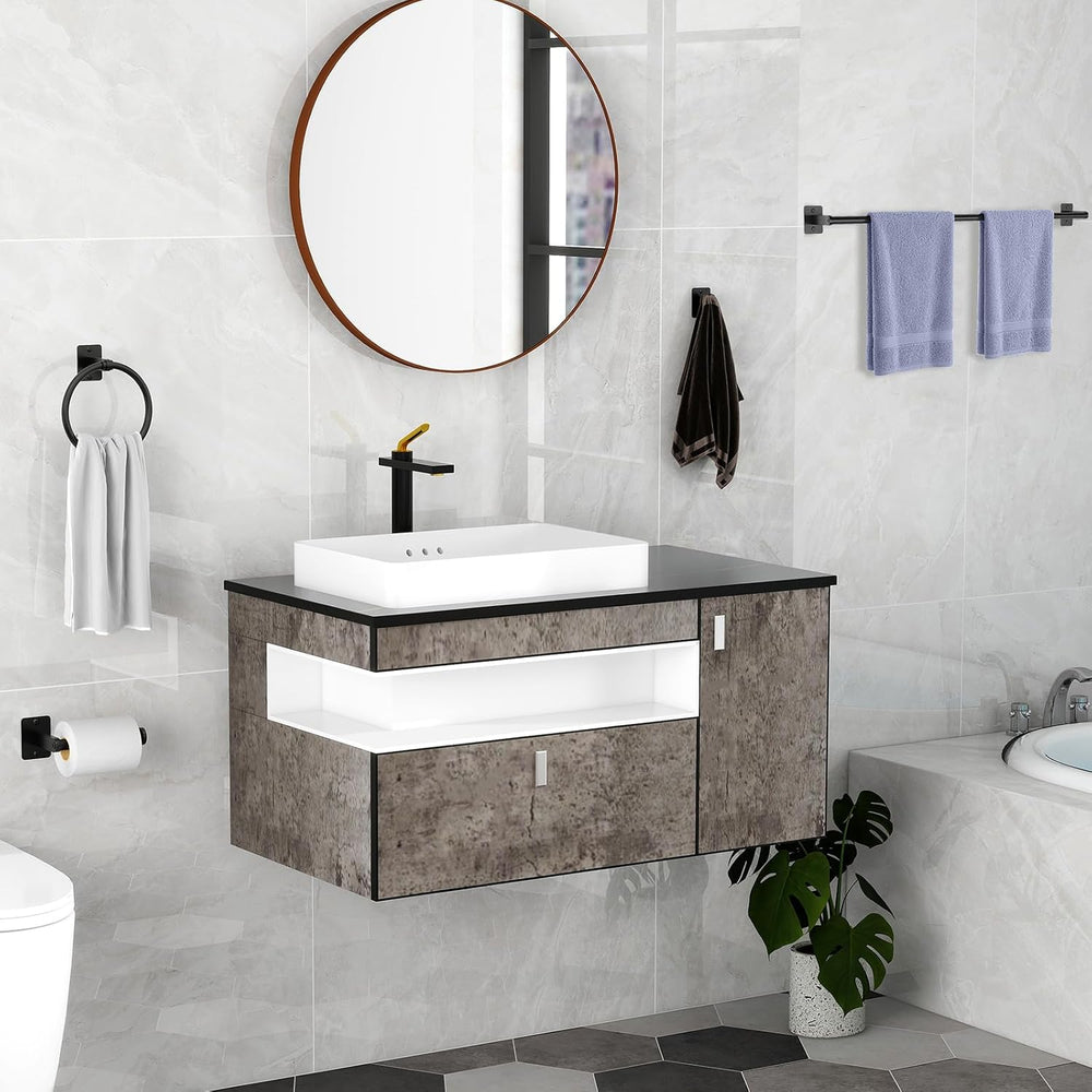 KLJKPA 4-Piece Bathroom Hardware Set, 32 inch Bathroom Towel Holder