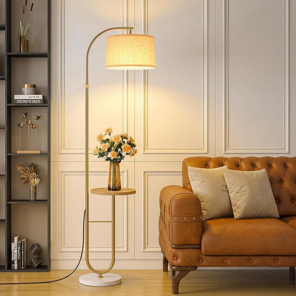 72" Arc Floor Lamp with Table & Rotating Head,Standing Lamp for Bedroom