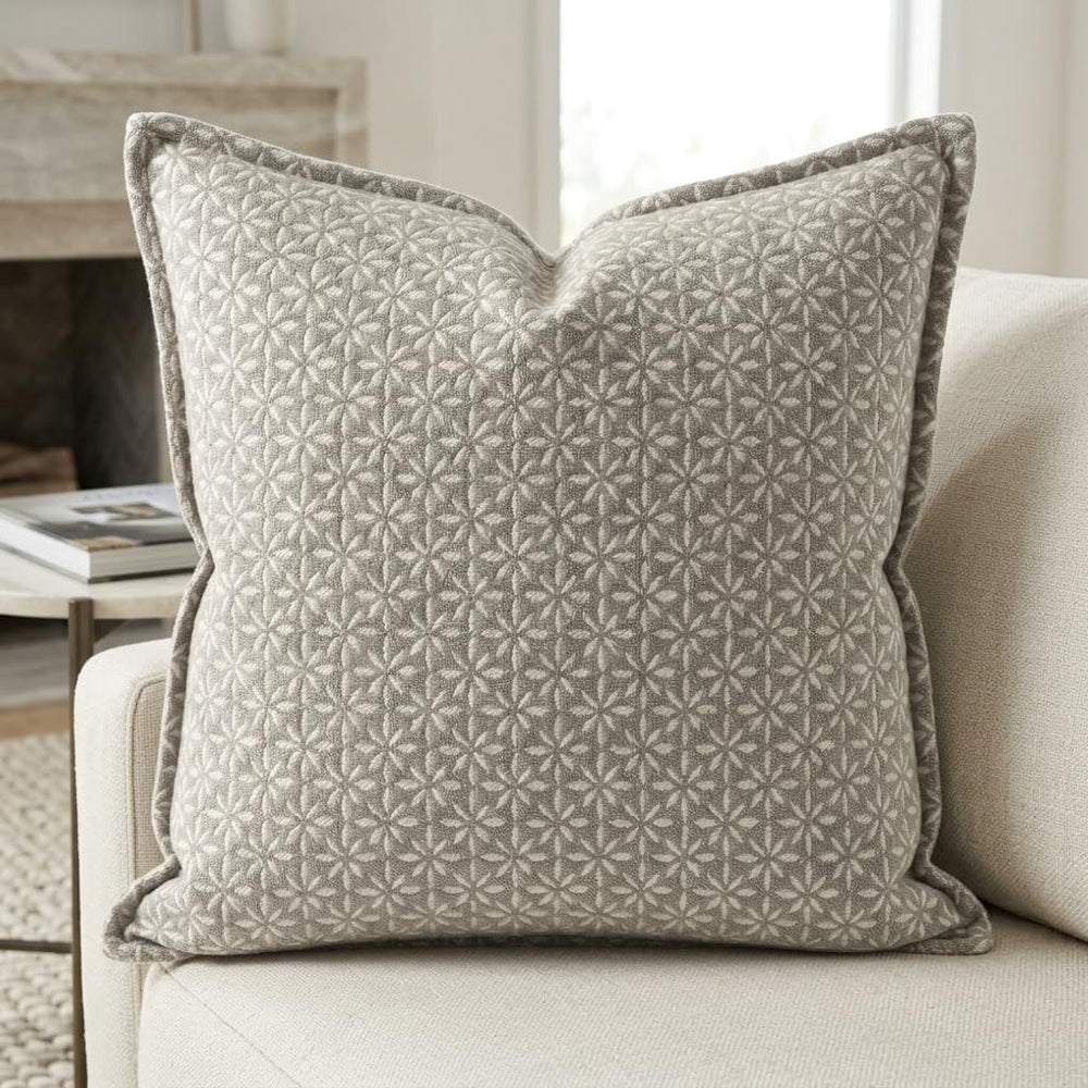 SanVia Designer Cotton Throw Pillow Covers 20x20 for Nooks, Beds & Sofas