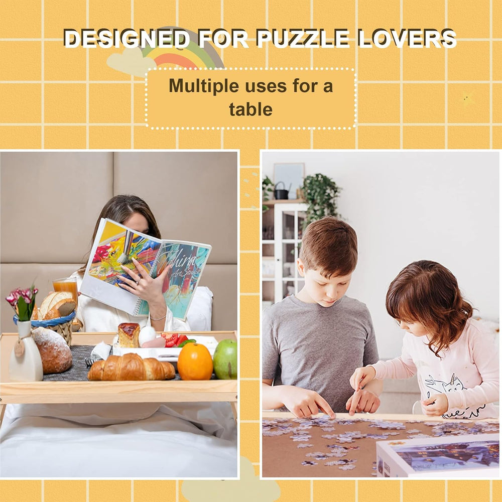 Puzzle Board 1500 Pieces,2 in 1 Jigsaw Puzzle Table with Folding Legs