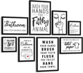 Faccito 8 Set Bathroom Wall Decor Funny Blaclk and White