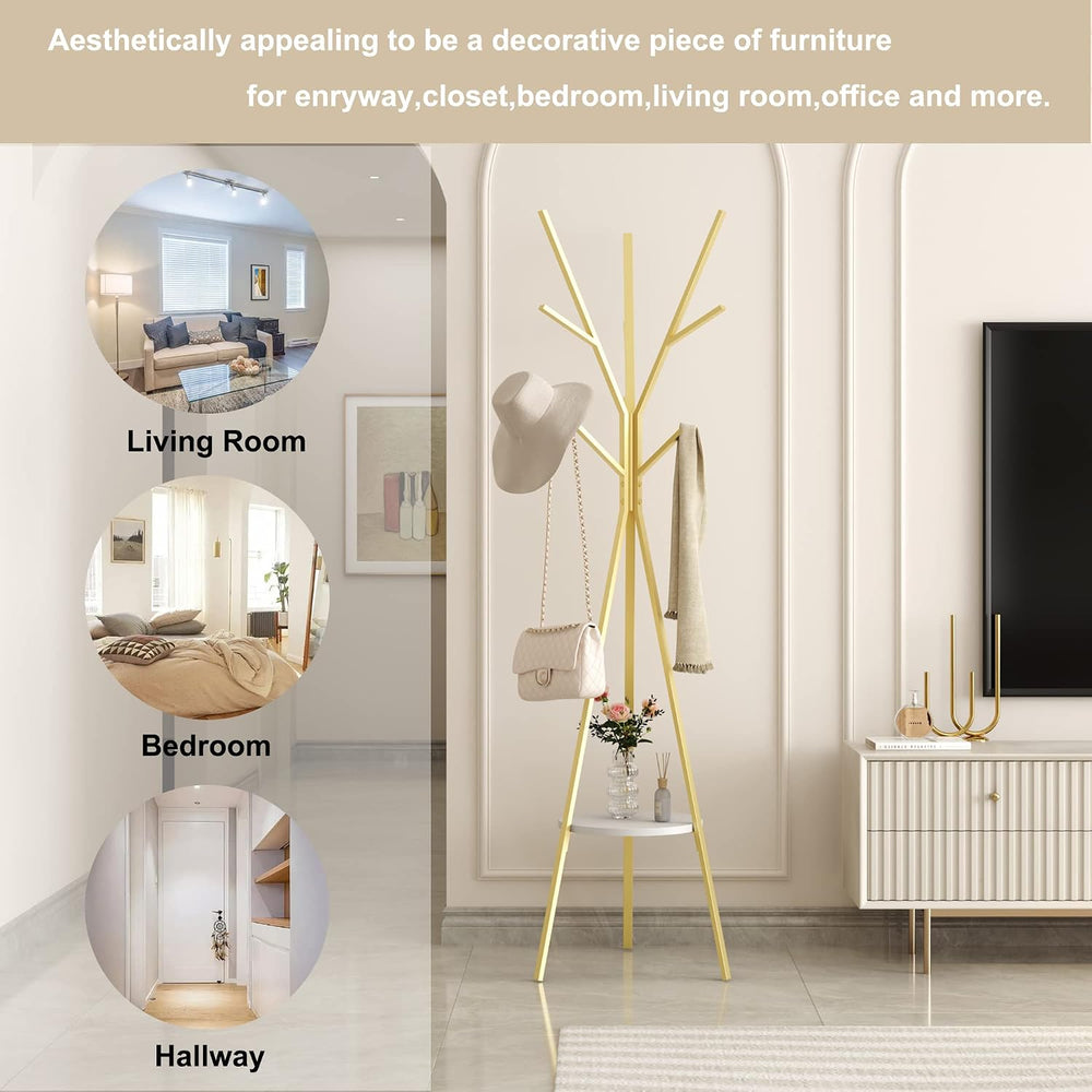 HOME BI Coat Rack Hat Stand Free Standing Display Hall Tree Metal Hat Hanger ...