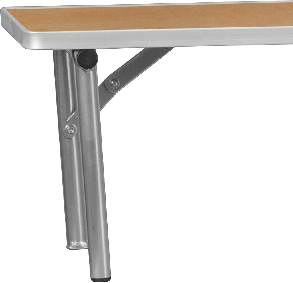 EMMA + OLIVER 72" x 12" x 12" Birchwood Bar Top Riser with Silver Leg