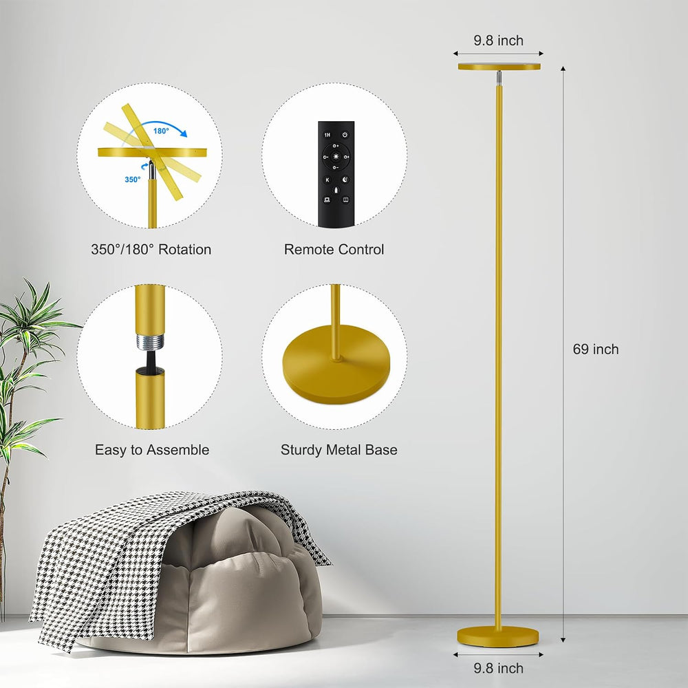 SUNMORY Floor Lamps for Living Room，LED Standing Lamp with Remote Control