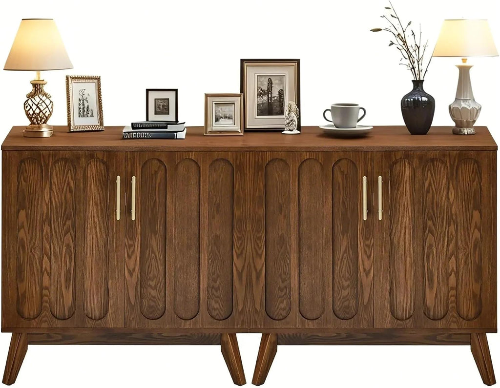 LKTART Small Sideboard Buffet,Mid Century Modern Storage Cabinet with Doors
