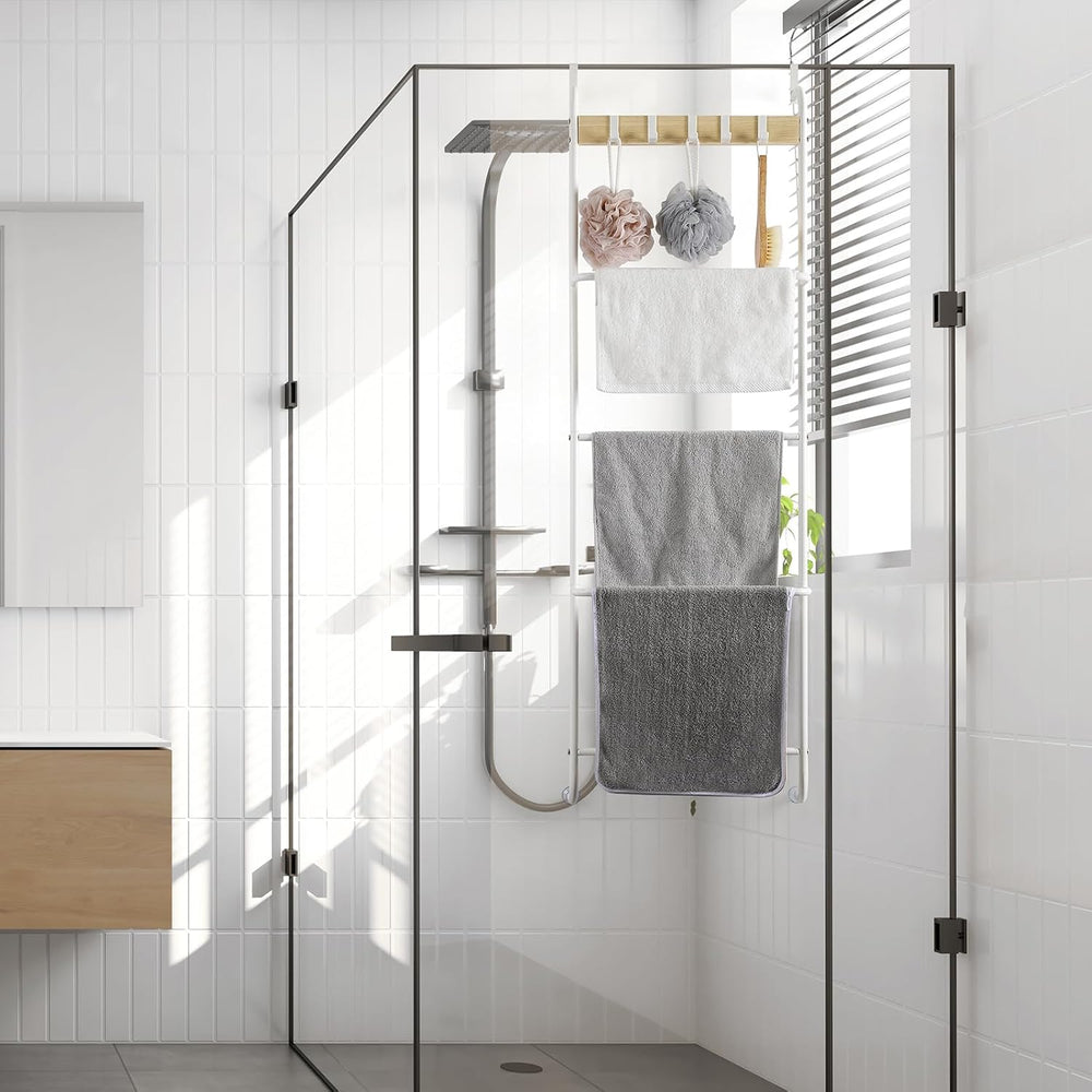 BTY Over The Door Towel Rack 5 Tier Towel Door Hanger for Bathroom Over The D...