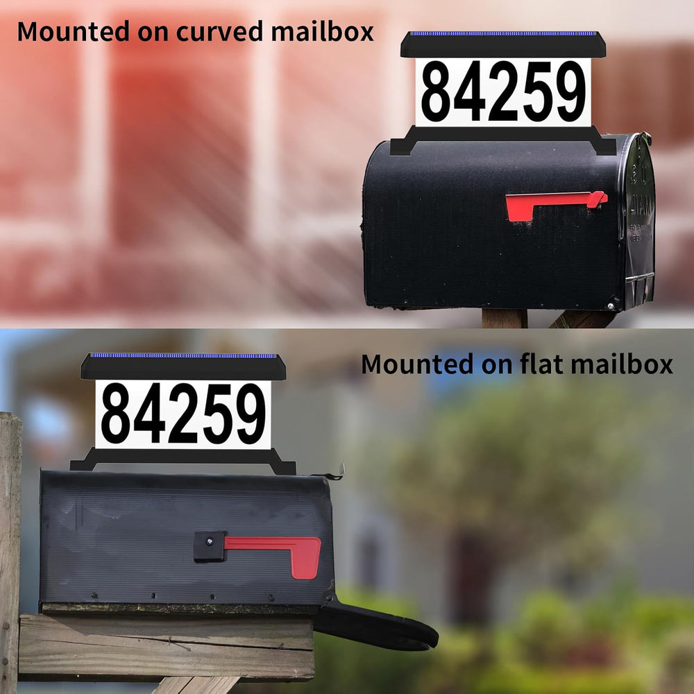 Solar Mailbox Numbers, Double sided Solar House Numbers for Outside