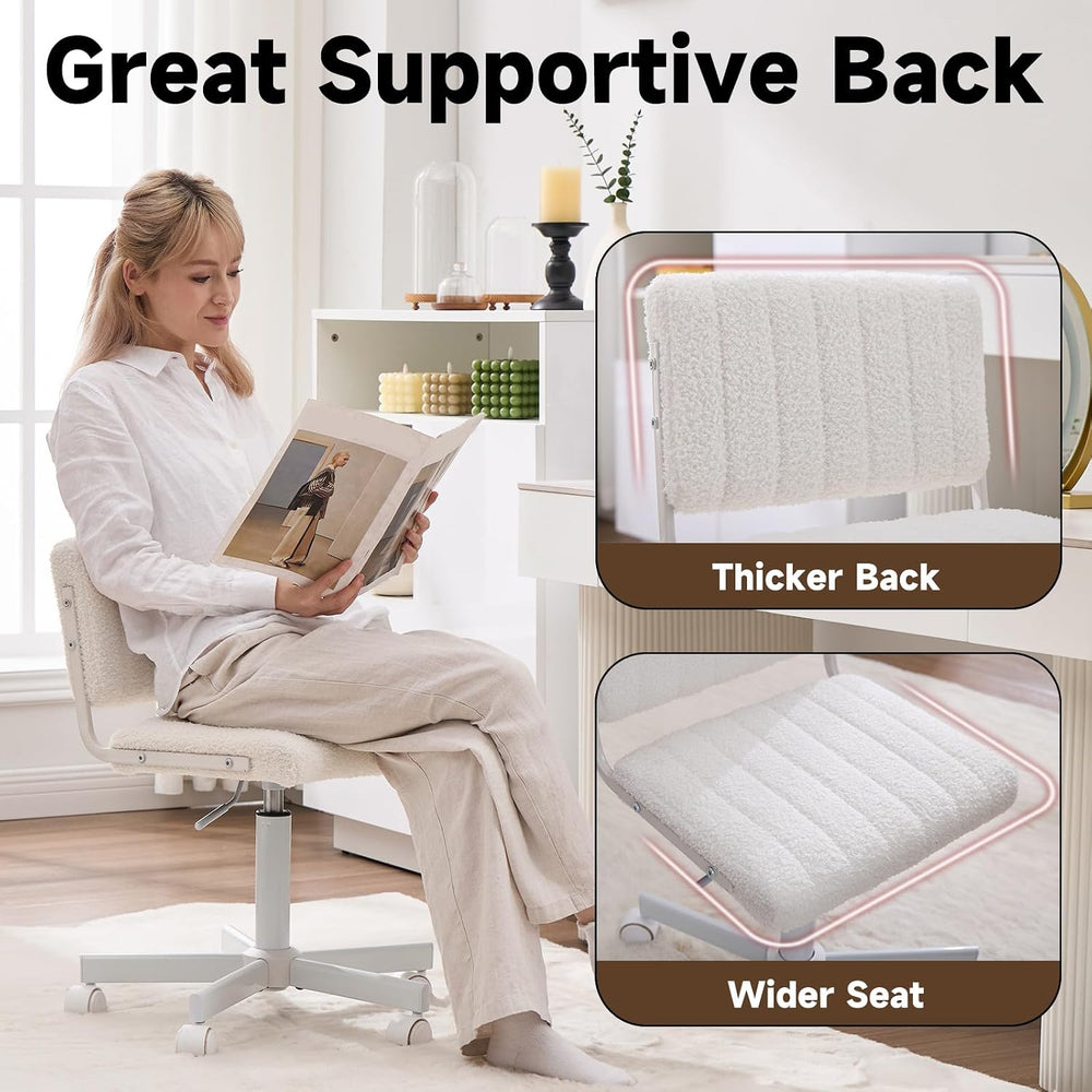 Office Chair Vanity Chair with Wheels | Comfy Desk Chair with Back
