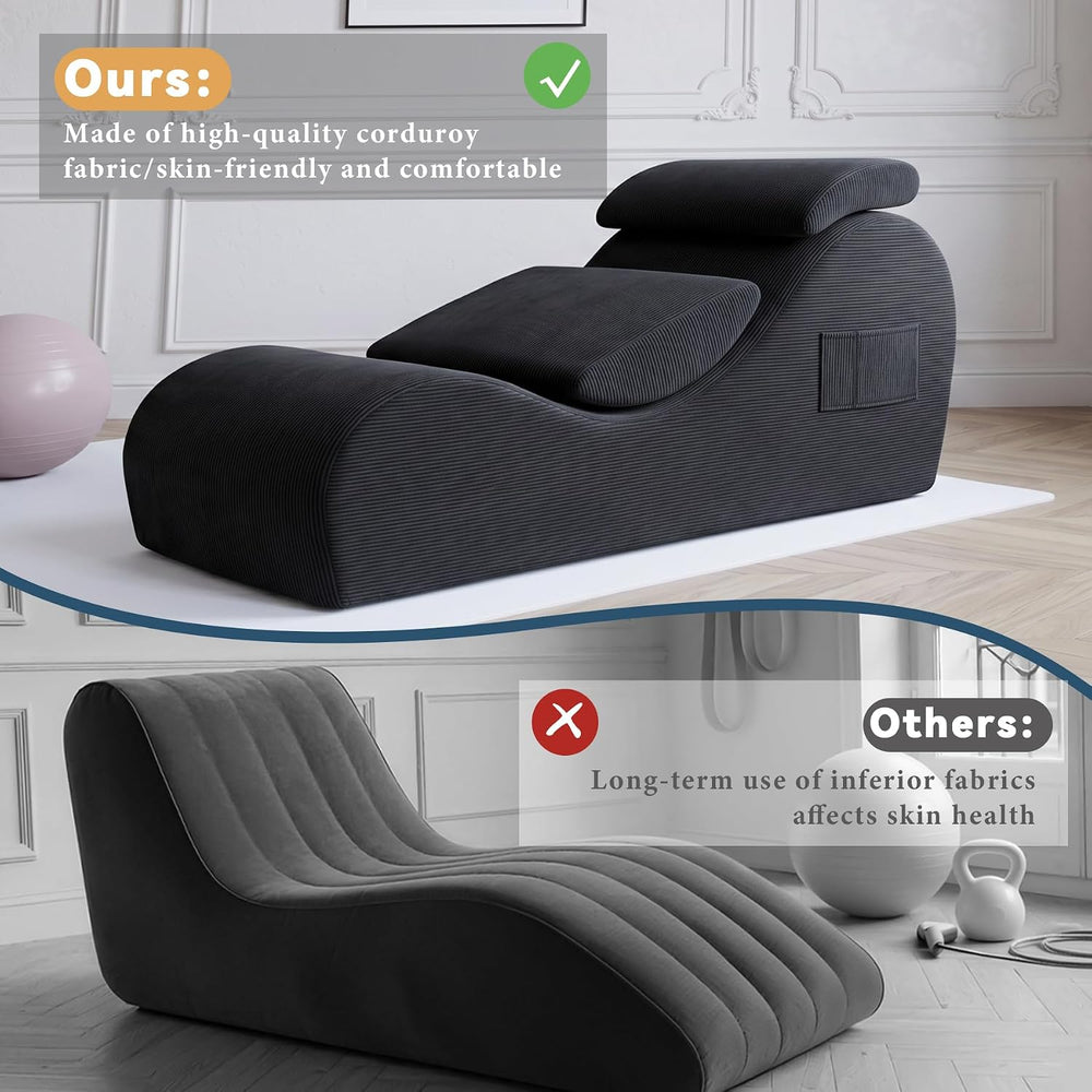 Convertible Yoga Chair Lounge for Adults, Ergonomic Foam Chaise Lounge Chair ...