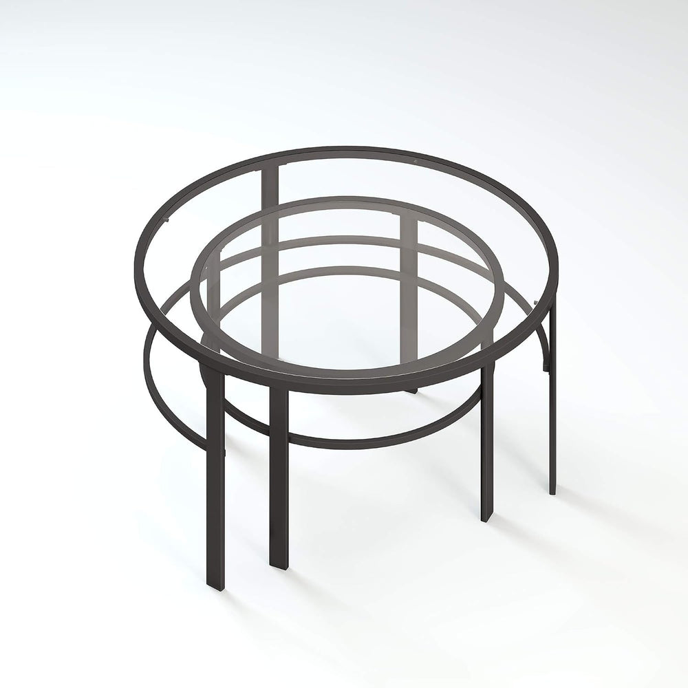 Henn&Hart 36" Modern Coffee Table, Black