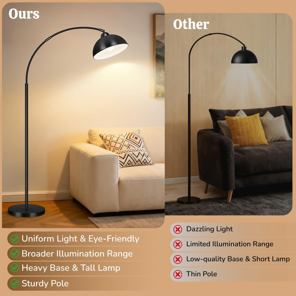 Arc Floor Lamps for Living Room, 72" Modern Tall Lamp with Remote Contro...
