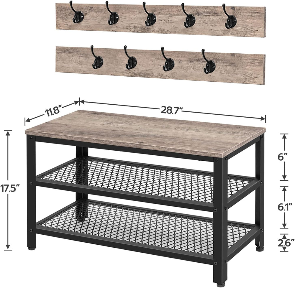 HOOBRO Hall Tree Entryway Storage Bench, Coat Rack Shoe Bench, Shoe Rack Orga...