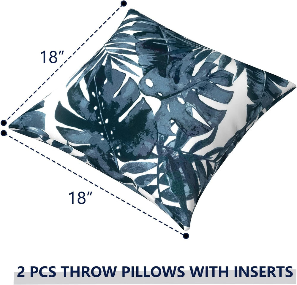Outdoor Pillows for Patio Furniture 18x18 inch, Square Outdoor Throw Pillows ...