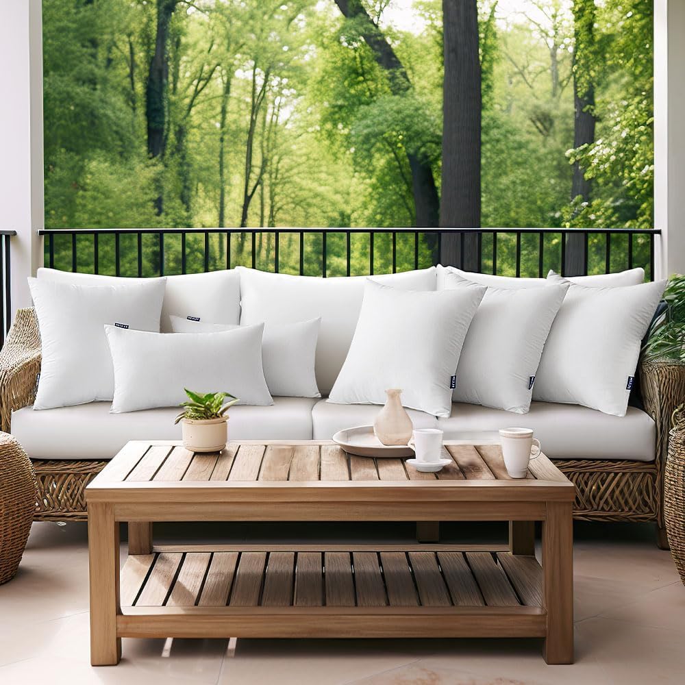 MIULEE 26x26 Euro Outdoor Pillow Inserts Set of 2, Waterproof Throw Pillows