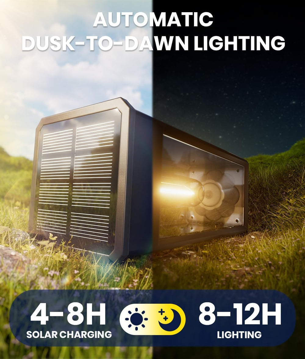 NEWMESSI Solar Lights Outdoor Waterproof, 8 Pack, Warm White, 3 Heights