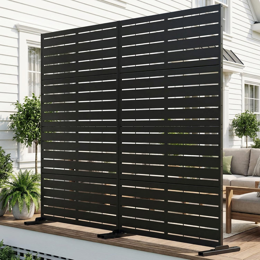 SUNYRISY 2Pack Metal Outdoor Privacy Fence Screen for Balcony Patio Deck Gard...