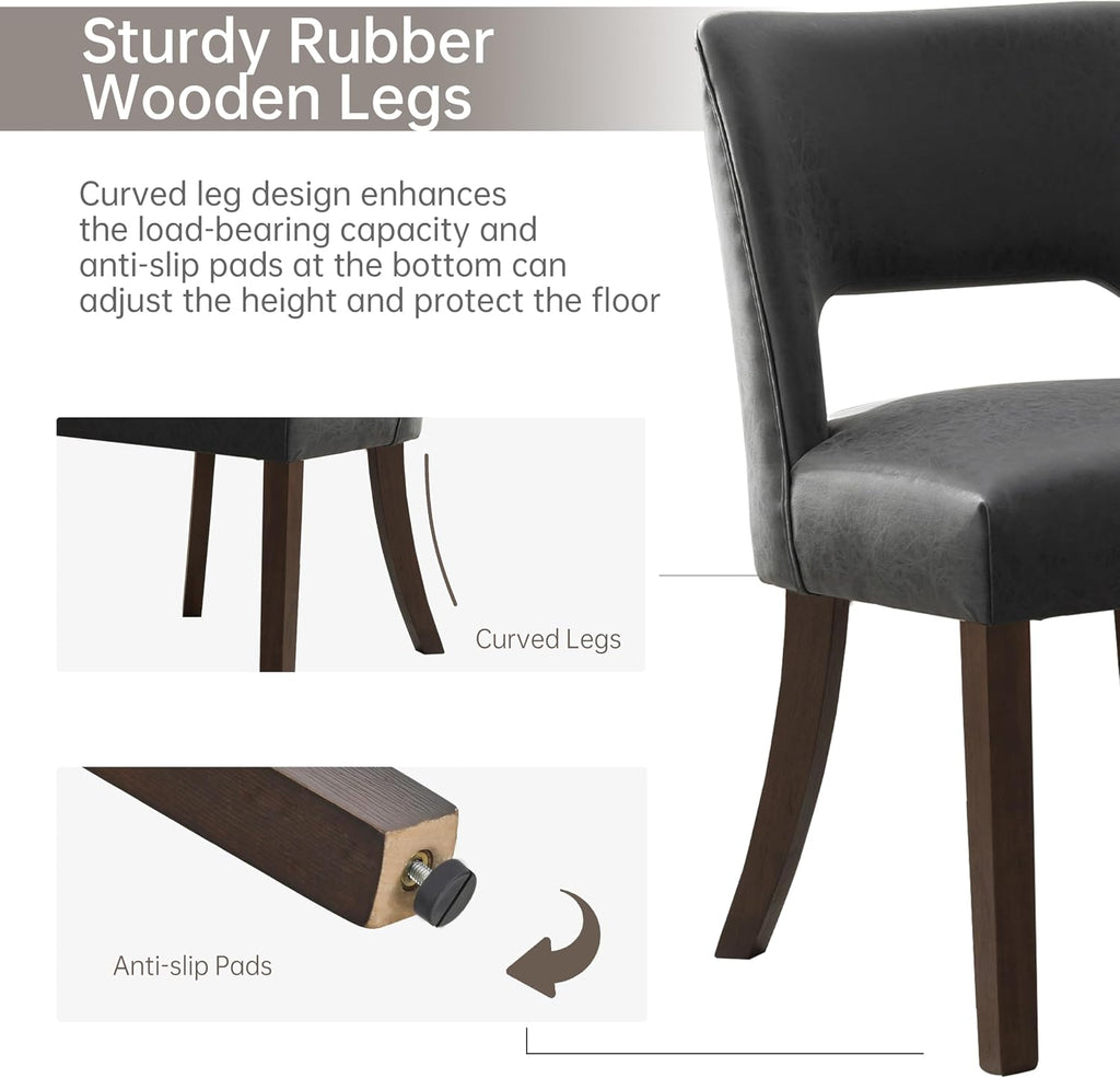 vknow modern dining chairs set of 6 with, side view