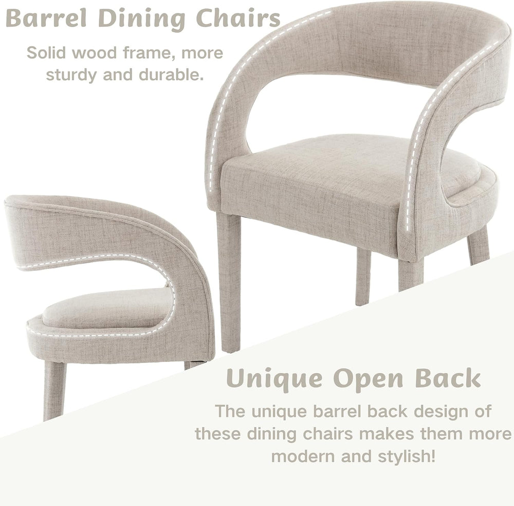 Shunzhi Modern Upholstered Dining Chairs Set of 6, Barrel Dining Room Chairs,...