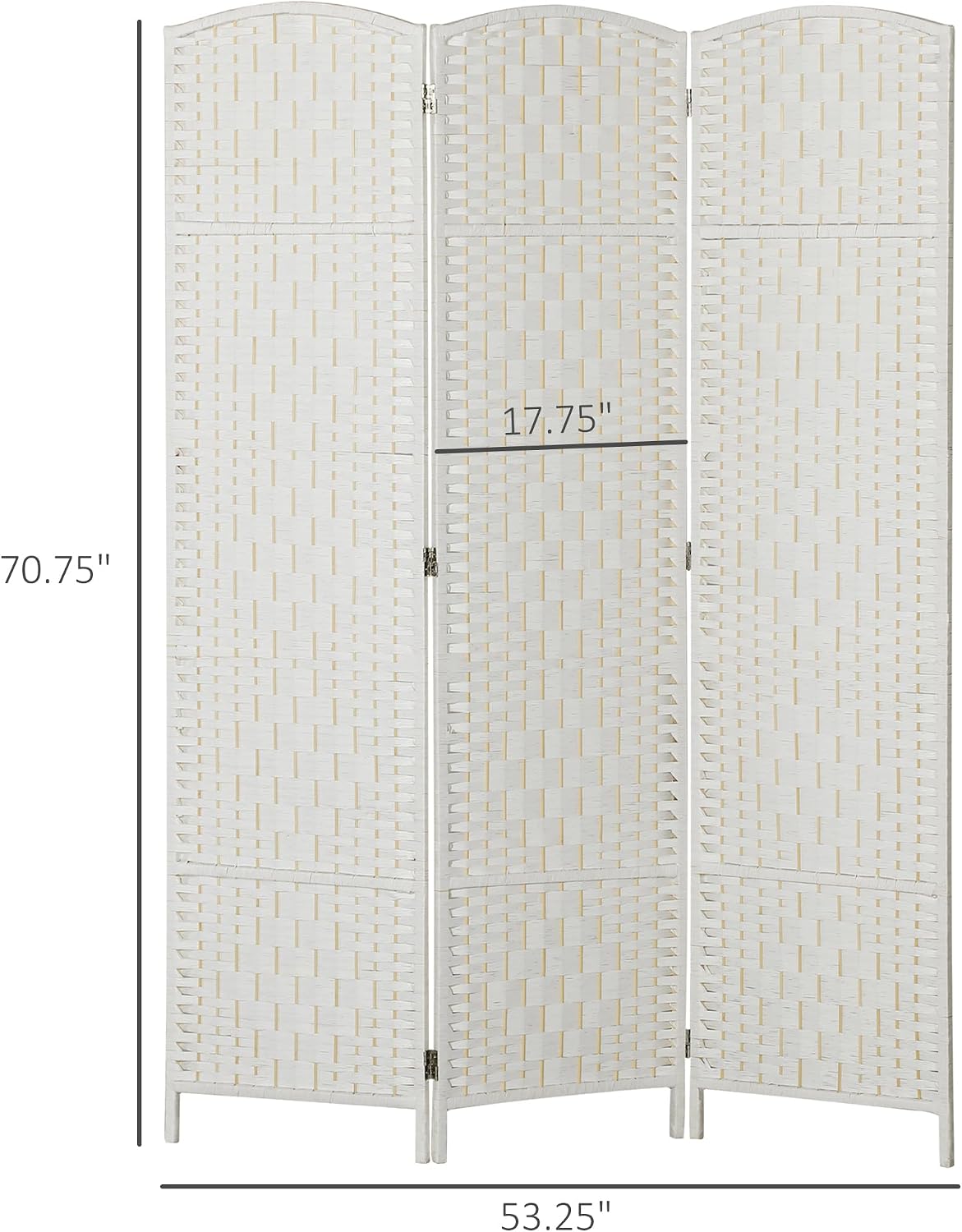HOMCOM Room Divider 3-Panel, 6FT-Tall Folding Privacy Screen, White
