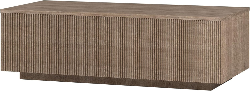 Henn&Hart 48" Modern Fluted Coffee Table, Weathered Gray