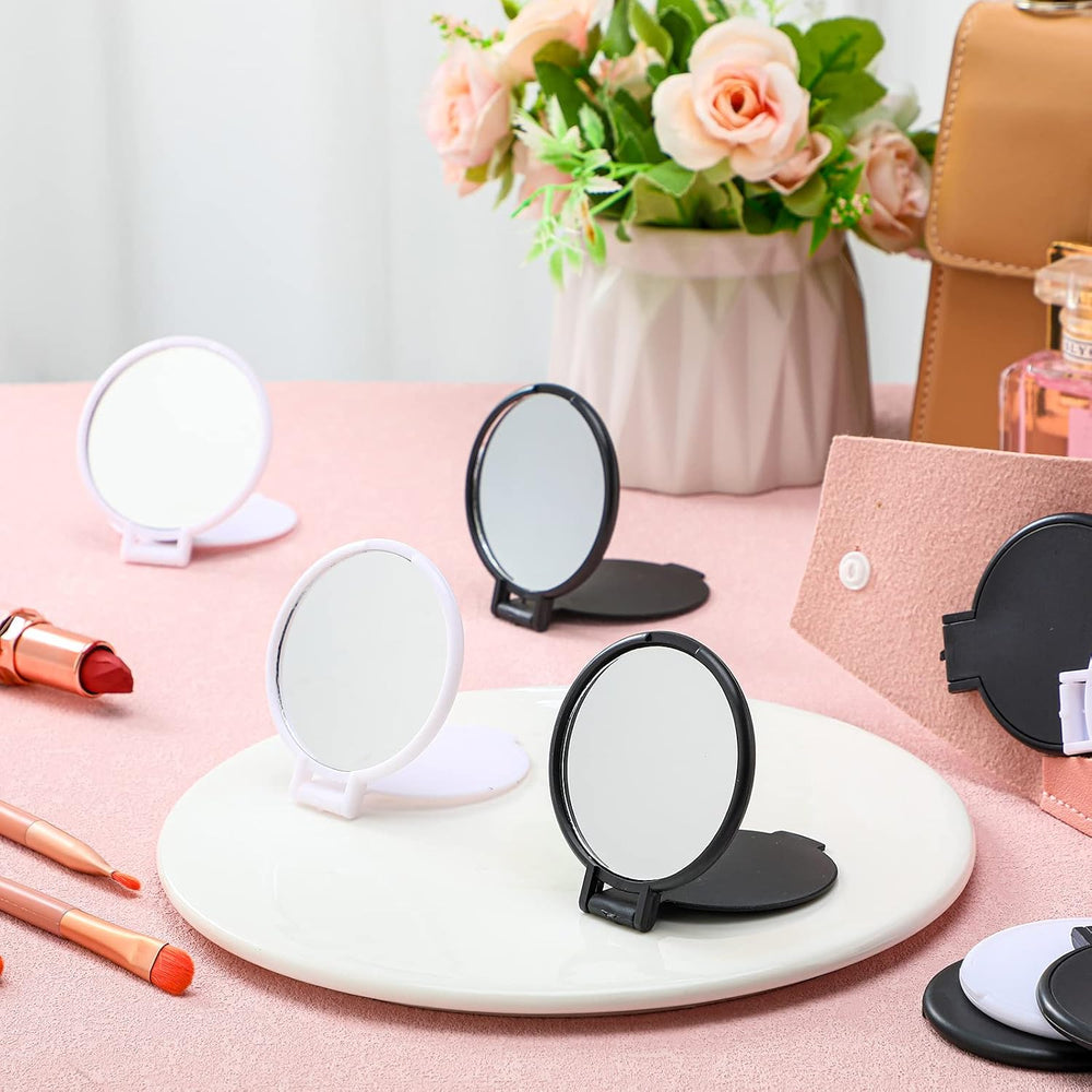 Tatuo 150 Pcs Compact Pocket Mirrors Bulk, Round Makeup, Black and White
