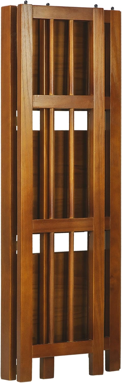 3-shelf folding bookcase 14" wide-honey oak, package contents