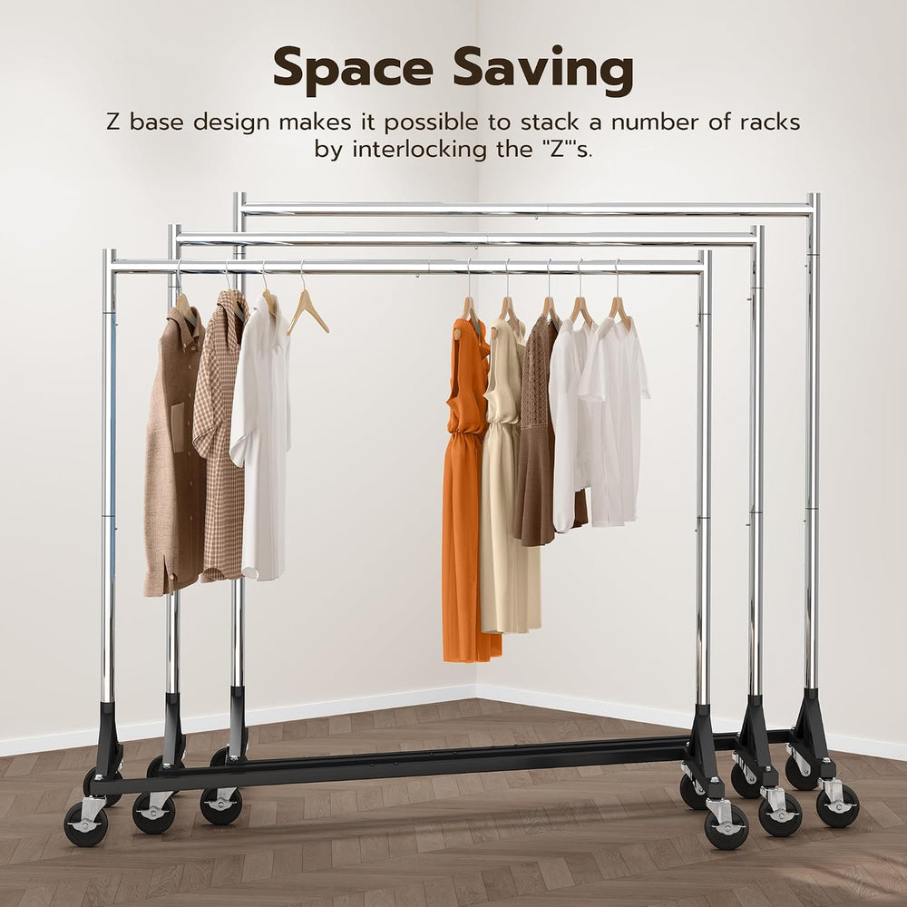 HOKEEPER Commercial Z Base Garment Rack Hold 500LBS Heavy Duty Clothing Rack ...