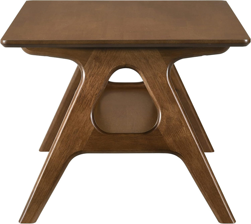 Arona Mid-Century Modern Wood Coffee Table with Shelf