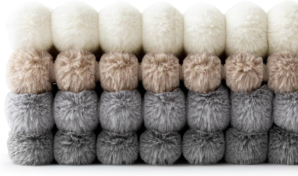 MIULEE Faux Fur Plush Decorative Throw Pillow Covers 18x18, Grey Taupe