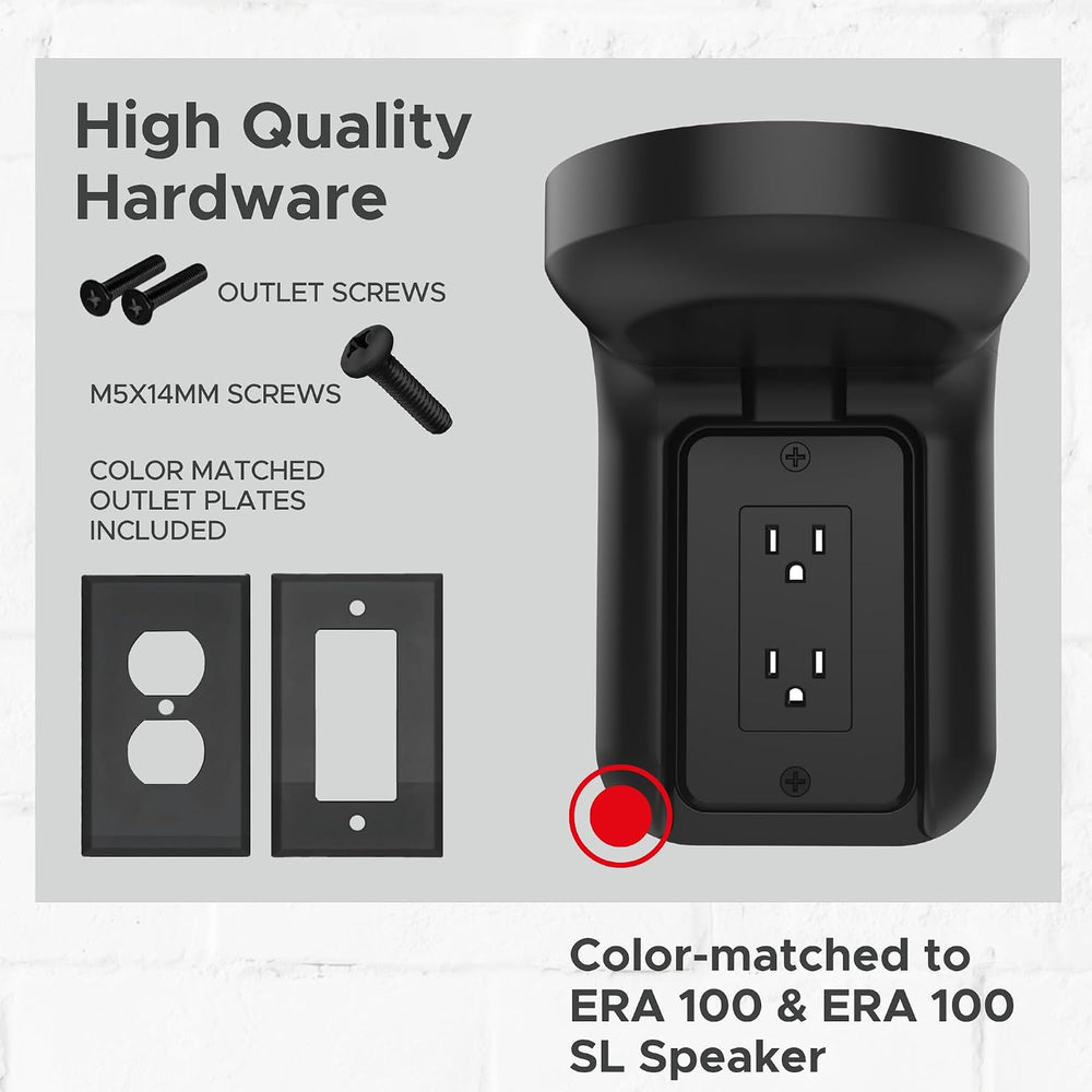 Sound Bass ERA100 Shelf Wall Outlet AC, Black, Plug Mount Organizer