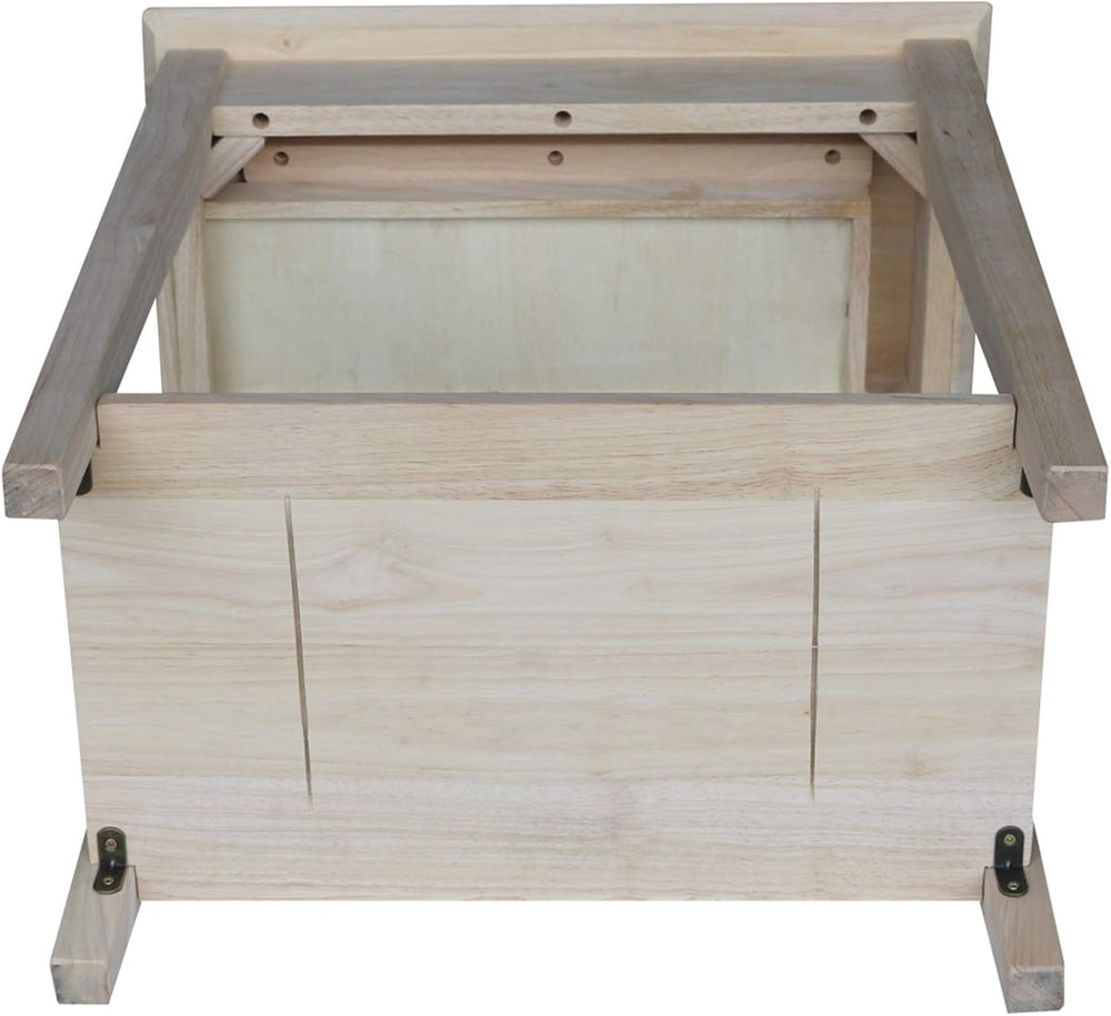 IC International Concepts, Narrow End Table, Solid Real Wood, Sturdy Parawood...