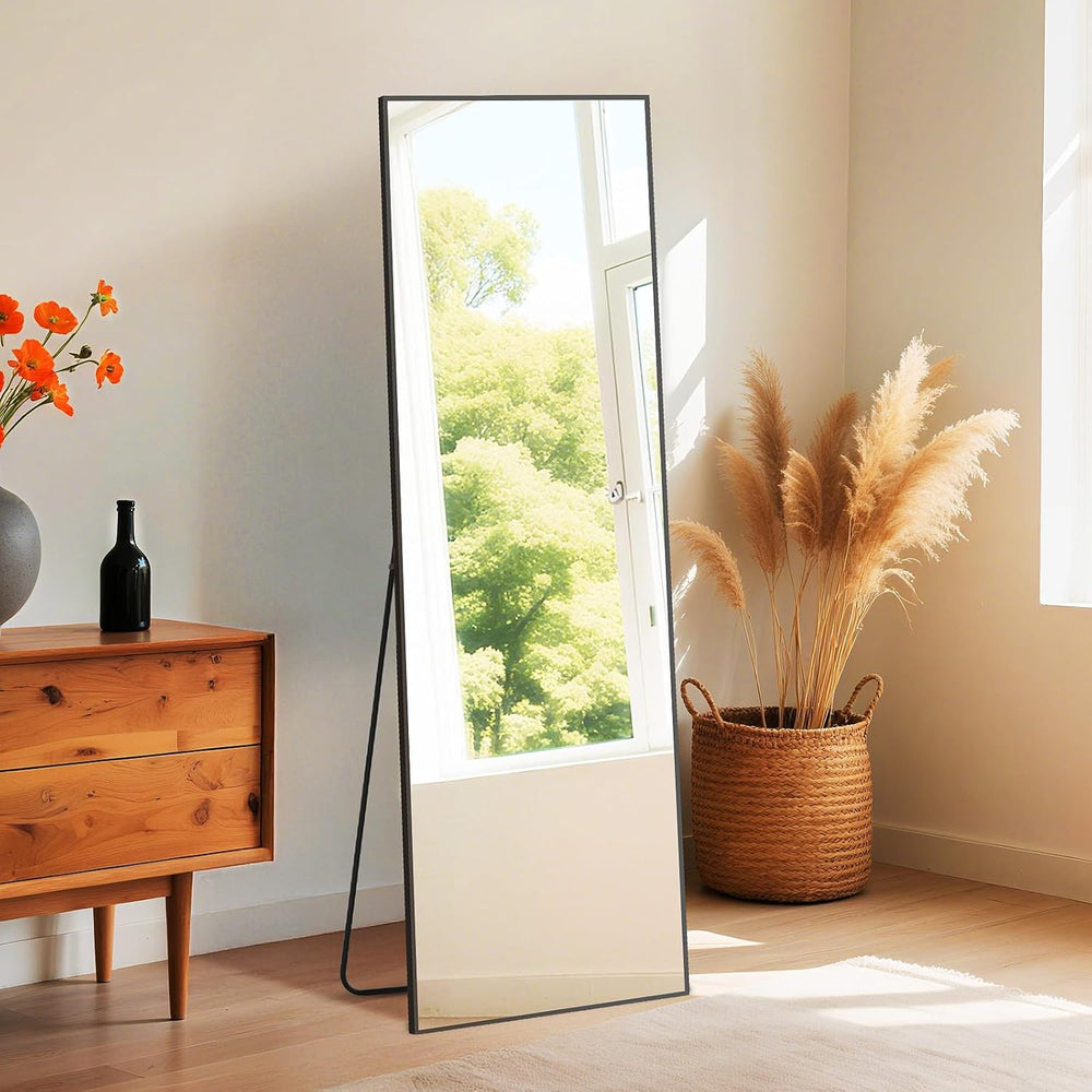 NEWBULIG Full Length Mirror, 59"x16" Full Body Standing Mirror, Black