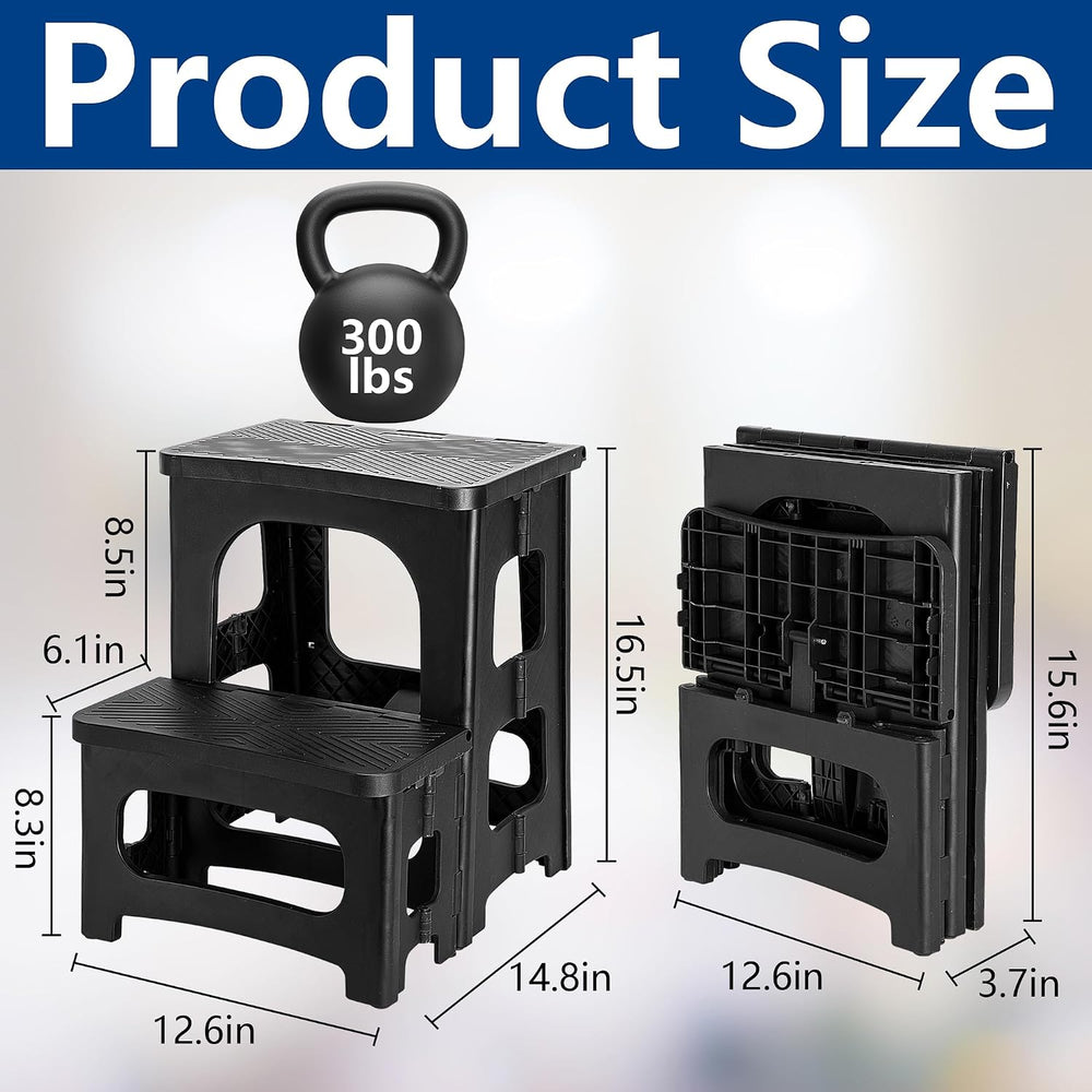 Foldable Spa Hot Tub Steps, Non-Slip 2 Step Stool Pool Ladder