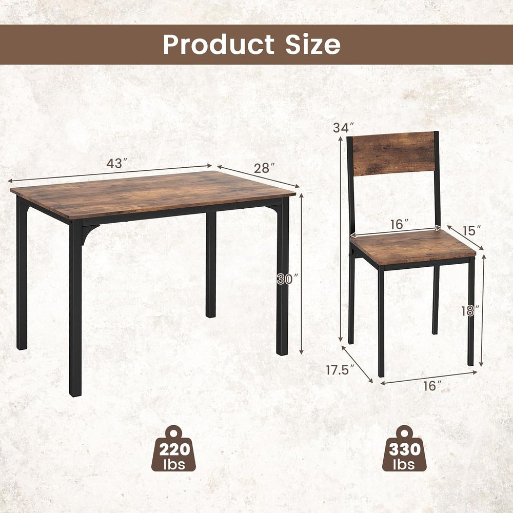 Tangkula Dining Table Set for 4, Modern Kitchen Table and Chairs Set of 4