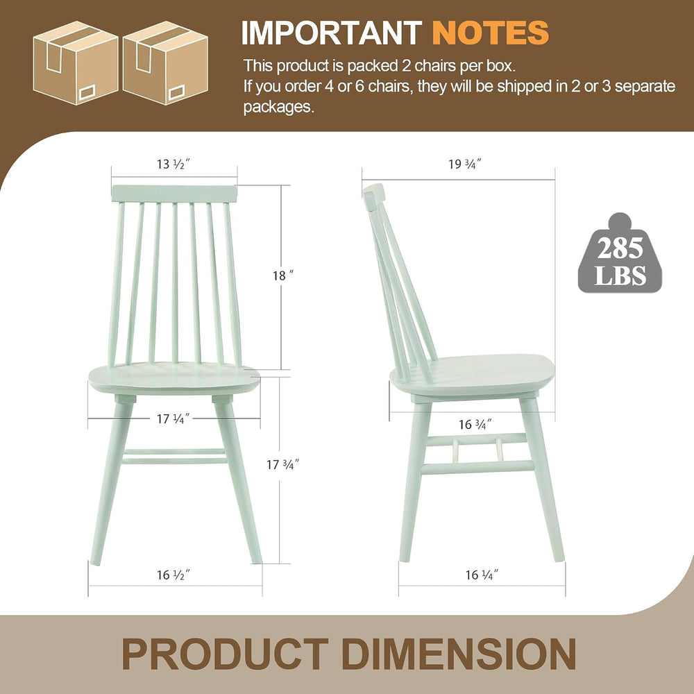 DUHOME Wooden Dining Chairs Set of 4, Mint