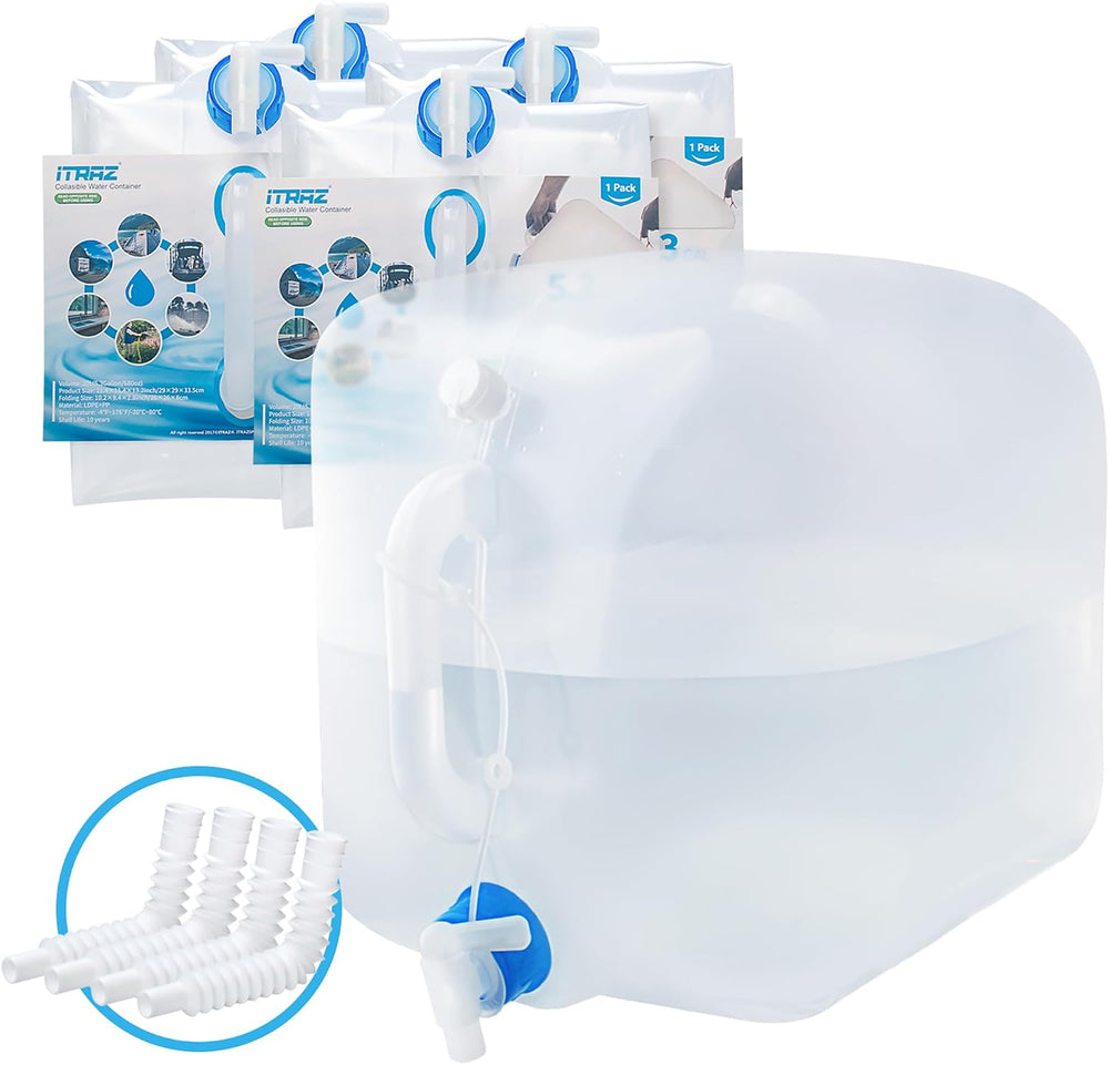 BPA-Free Collapsible Water Container with Spigot, 4-Pack 5.3 Gallon