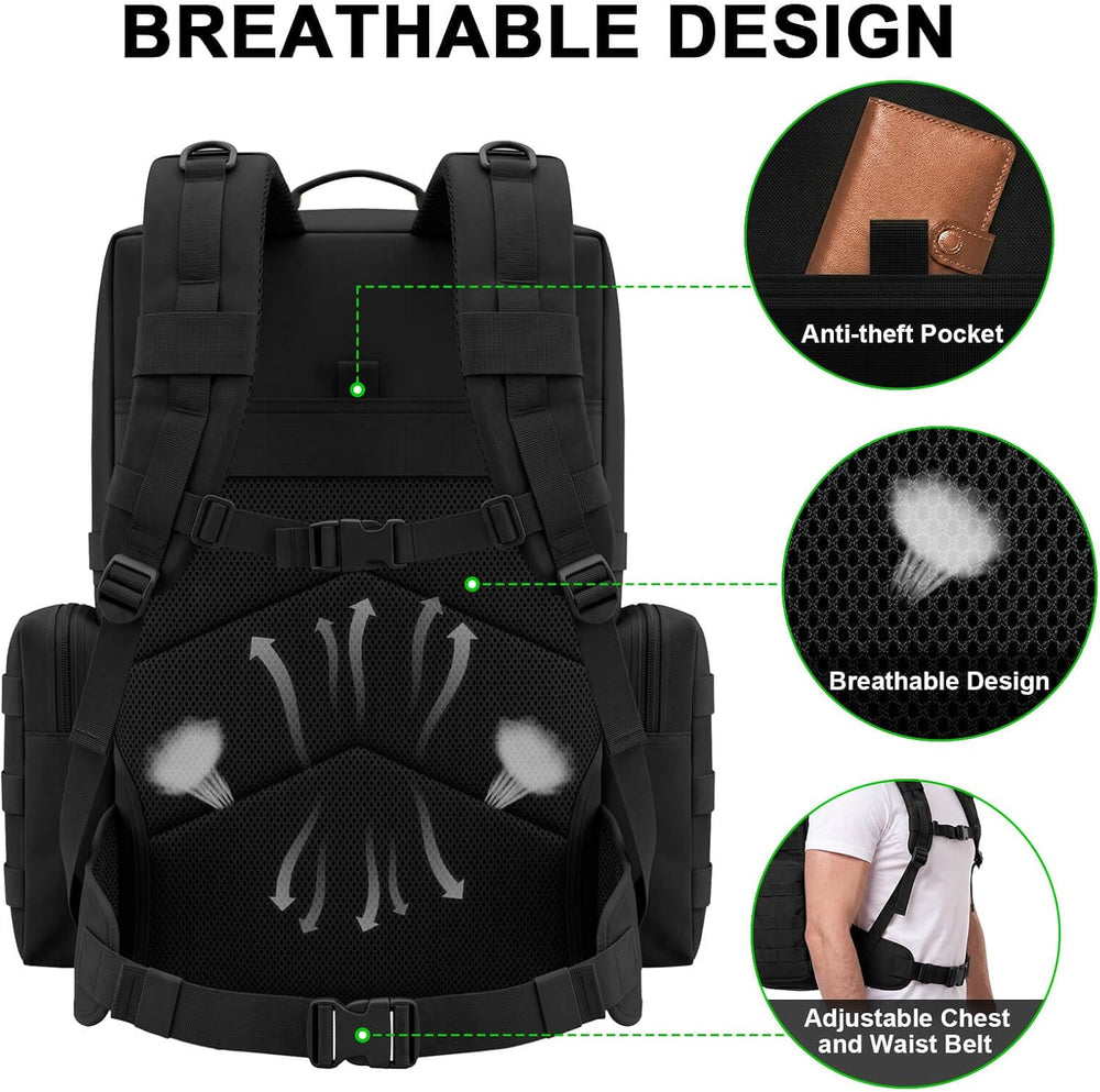TILYMOL 55L Military Tactical Backpack for Men & Women, Large Assault Pack