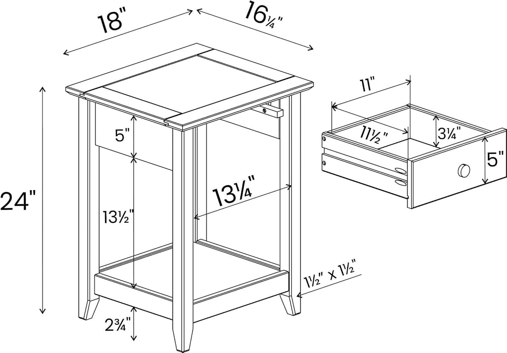 greenport end table - brushed walnut shown in use