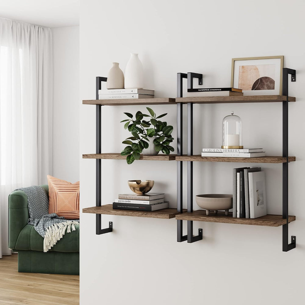 Nathan James Theo 3-Shelf Small Bookcase, Floating Wall Mount Bookshelf with ...