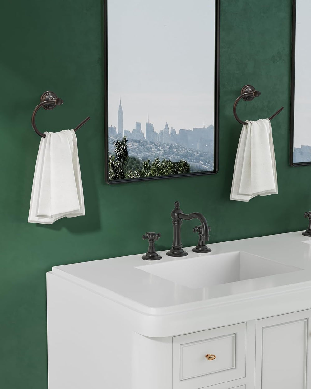 Towel Ring Wall Mount for Bathroom, Oil Rubbed Bronze 2 Pack