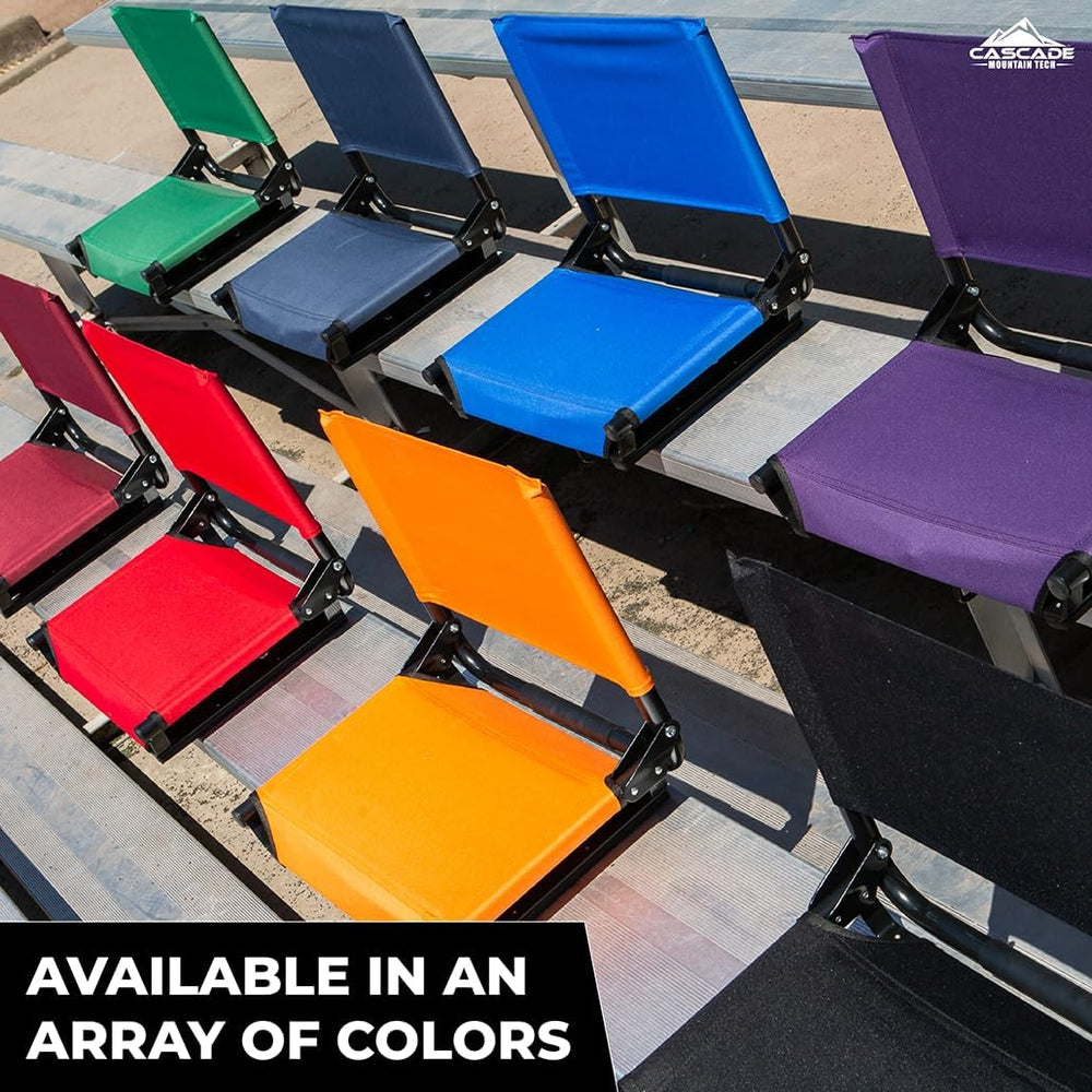 Cascade Mountain Tech Portable Folding Steel Stadium Seats for Bleachers , Gr...