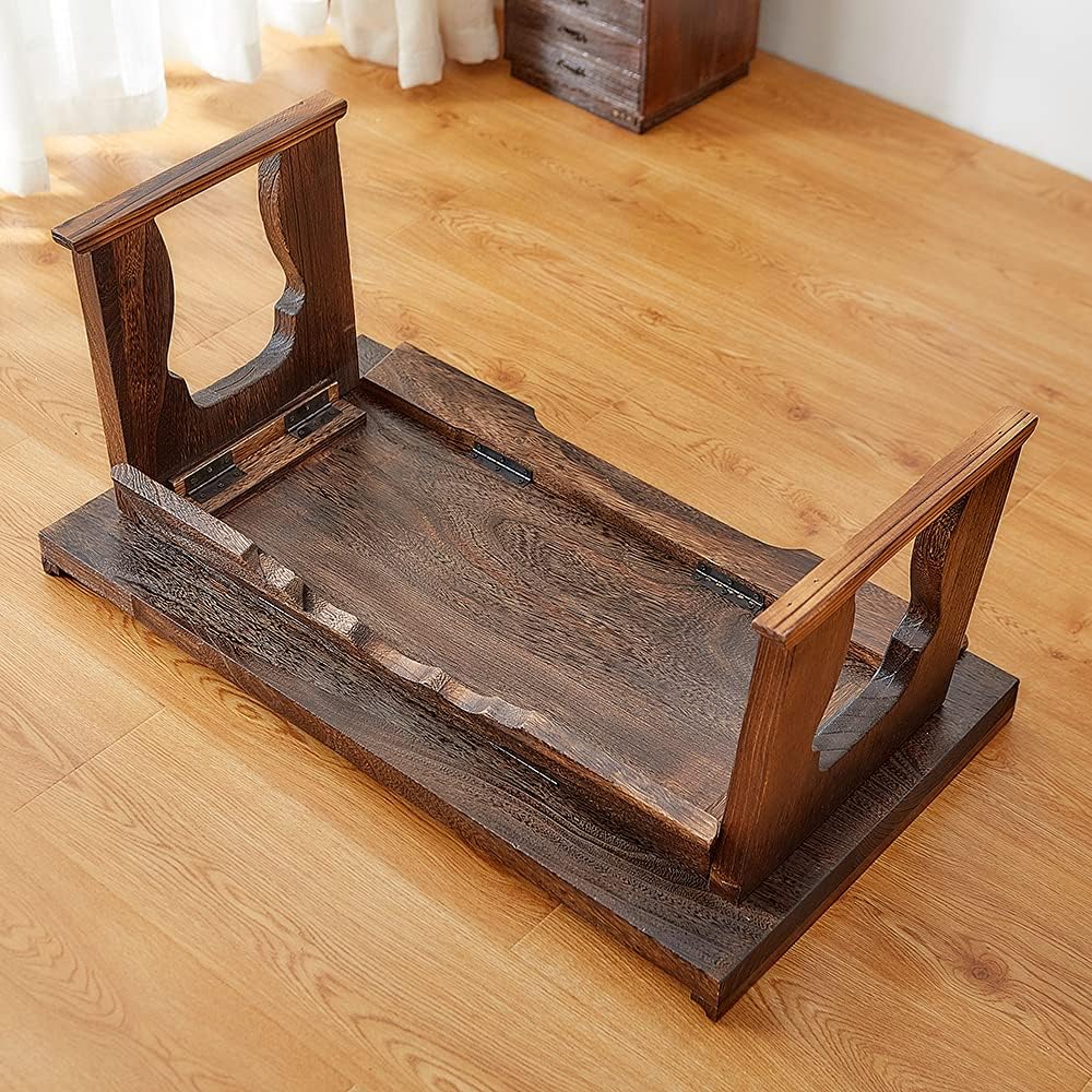 Foldable Wooden Laptop Desk, Breakfast in Bed Serving Tray, Japanese Floor Ta...