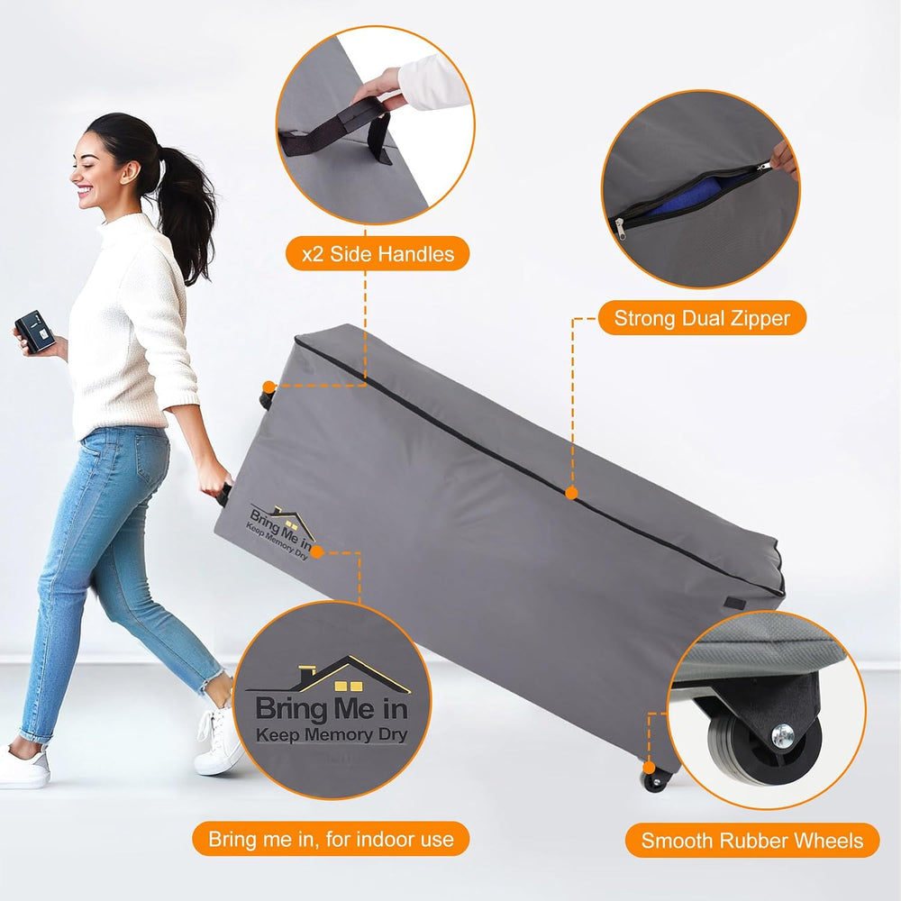 NettyPro Rolling Cushion Storage Bags with Wheel and Handle, Large Storage Co...