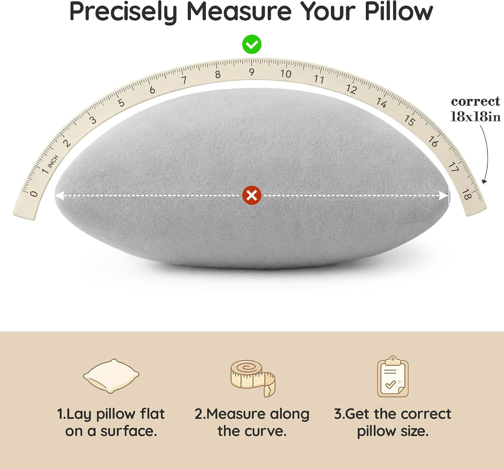 AM AEROMAX 18x18 Memory Foam Throw Pillow Inserts, 2 Pack, Square, Gray